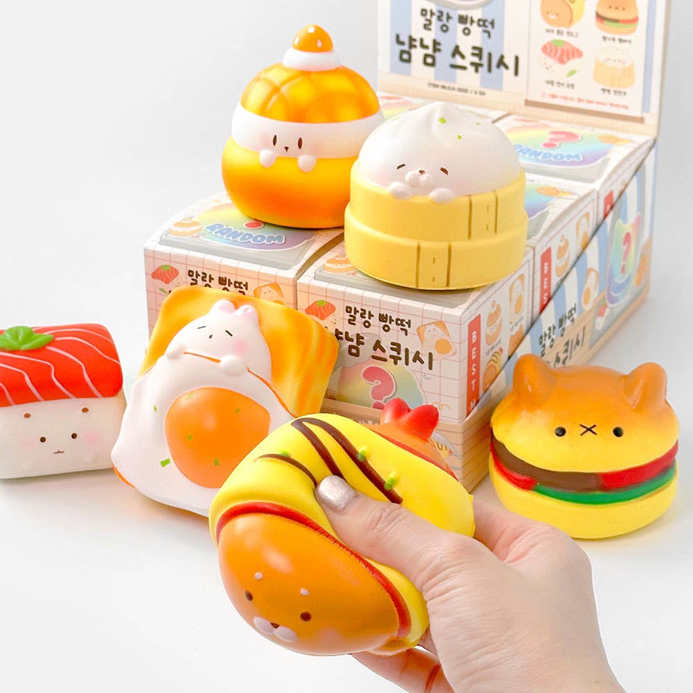 Yum Yum Bread Squishy Blind Box -- soft slow-rising Korean bread and rice cake shaped squeeze toy blind random