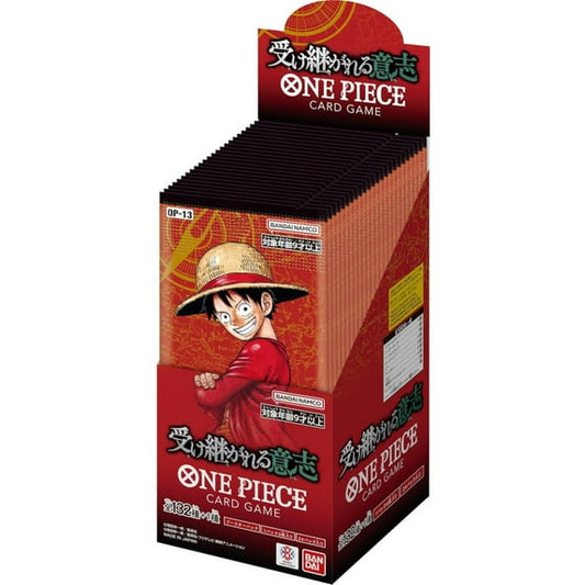 One Piece card game packaging with character design on a white background