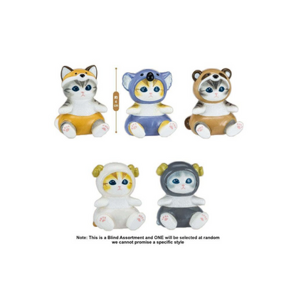 Mofusand Animal Interior Mini Figure Series 4 blind box — cats in animal costumes including Fox, Koala and Sheep, approx. 4cm PVC, official Eikoh Japan