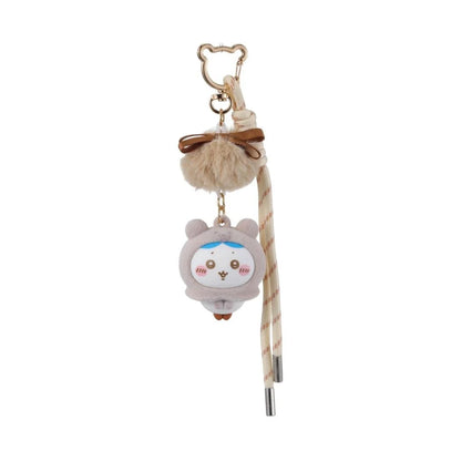 Chiikawa x Miniso Fluffy Season Teddy Bear Flocking Keychain