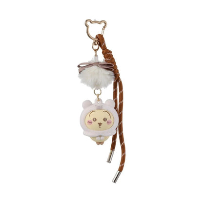 Chiikawa x Miniso Fluffy Season Teddy Bear Flocking Keychain