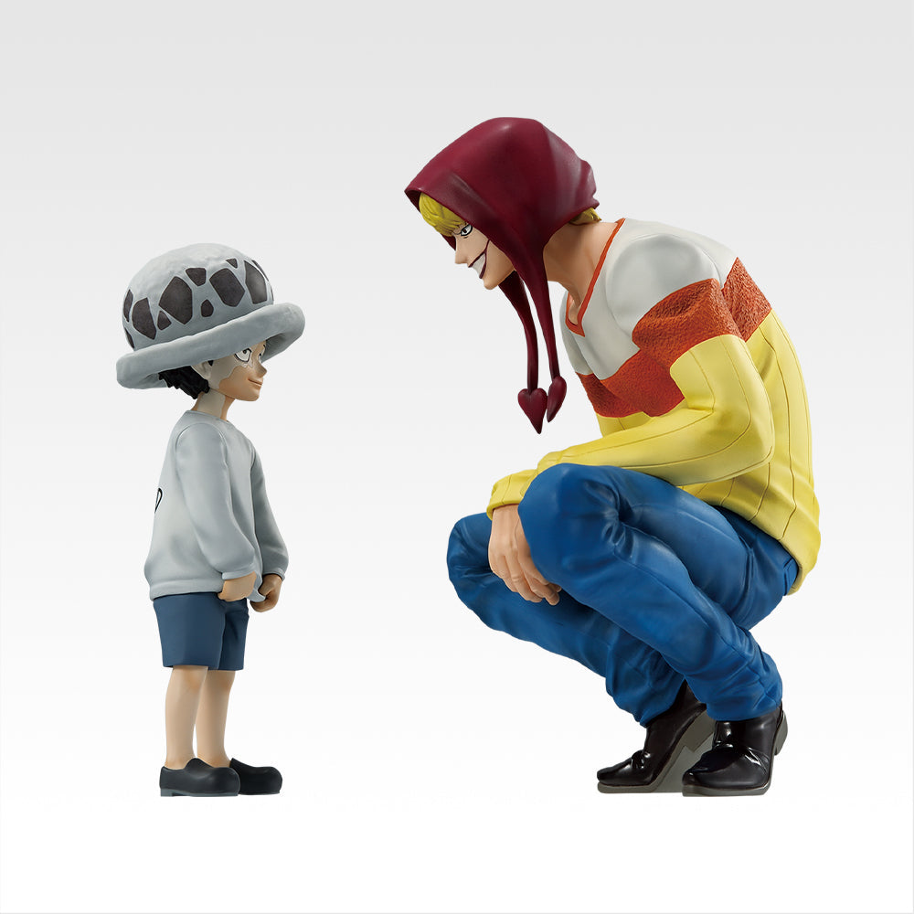 One Piece Ichiban Kuji The Unbreakable Law Last One Prize -- Trafalgar Law 11cm and Corazon 13cm MASTERLISE figure set, official Bandai Spirits collectible