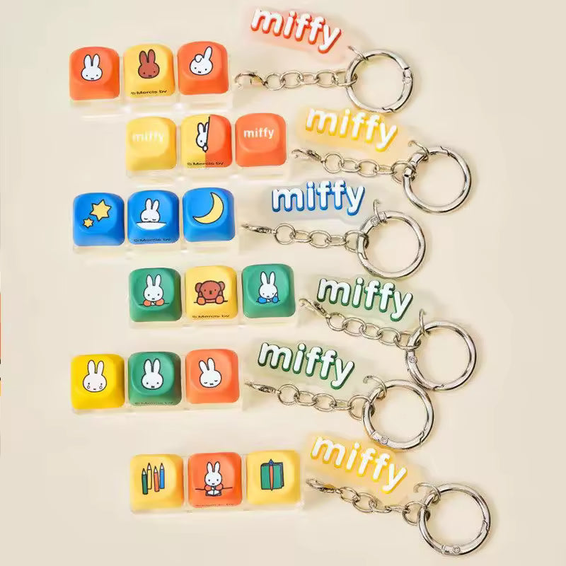 Miffy Keycap Fidget Keychain Blind Box -- Miffy character keyboard keycap clicker bag charm random design