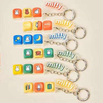 Miffy Keycap Fidget Keychain Blind Box -- Miffy character keyboard keycap clicker bag charm random design