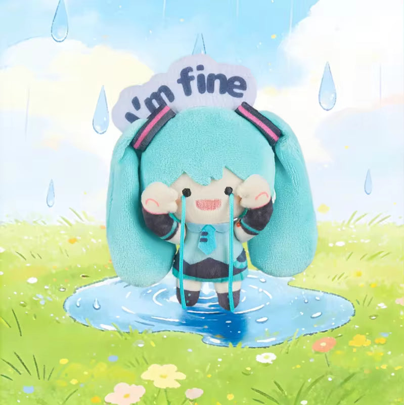 Hatsune Miku Emoji Kakalok chibi plush magnet clip blind box — 6 expressive teal Miku designs with spring clip, official Vocaloid collectible