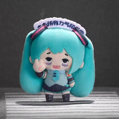 Hatsune Miku Emoji Kakalok chibi plush magnet clip blind box — 6 expressive teal Miku designs with spring clip, official Vocaloid collectible