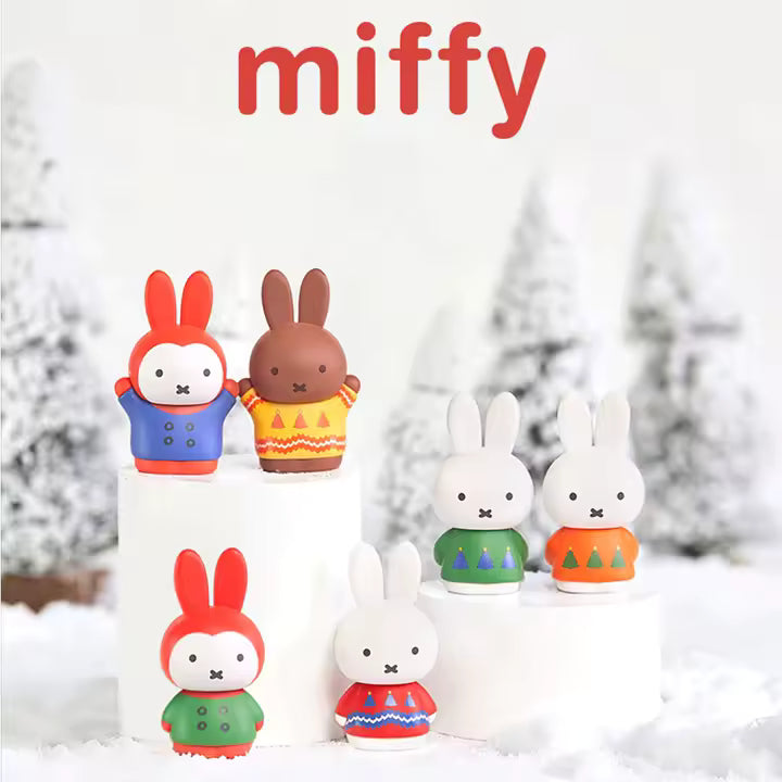 Miffy Blind Box collectible figures — 6 adorable designs plus 1 secret edition! Cute mini Miffy figures in cozy outfits, perfect for collectors and gift lovers.