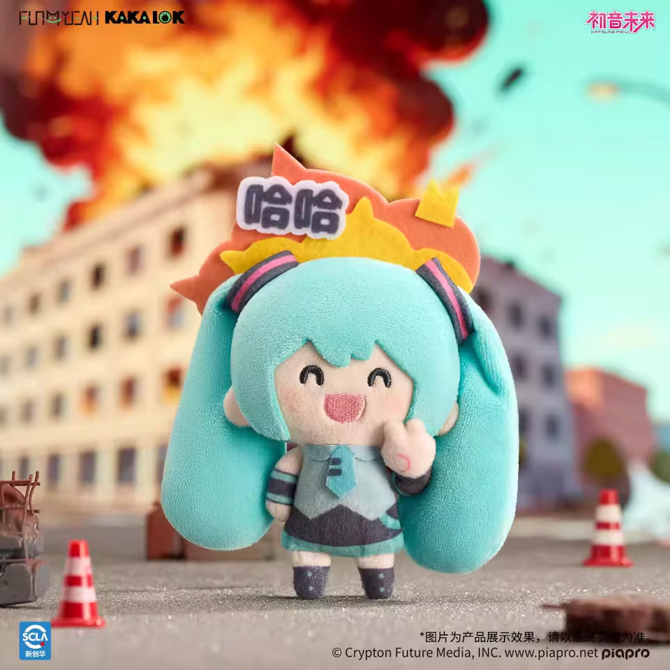 Hatsune Miku Emoji Kakalok chibi plush magnet clip blind box — 6 expressive teal Miku designs with spring clip, official Vocaloid collectible