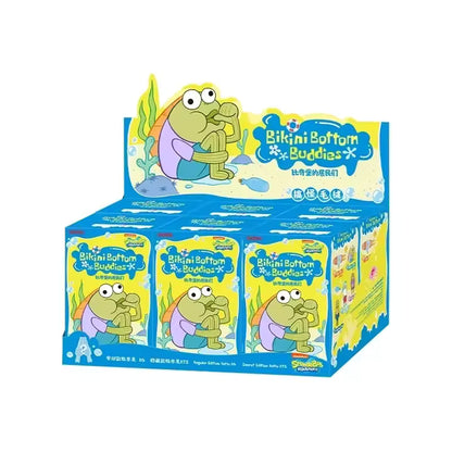 POP MART × GONG Bikini Bottom Buddies plush blind box — cute SpongeBob-themed collectible figures from the ocean world, perfect for fans and collectors.