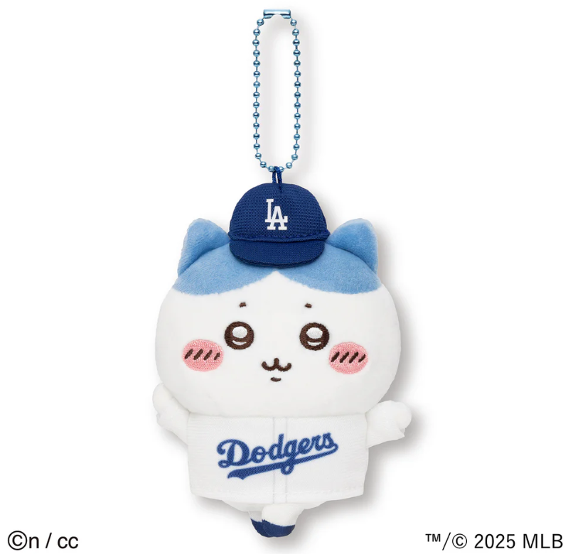 Chiikawa x MLB Tokyo Series 2025 limited edition plush mascots — Chiikawa, Hachiware and Usagi characters in Dodgers and Cubs uniforms, official Ensky collab