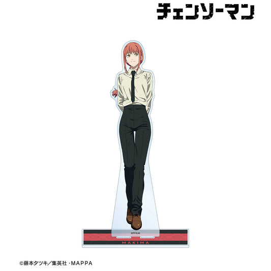armabianca Chainsaw Man Extra Large Acrylic Stand Makima Ver. B — approx. 23.7cm Makima in white shirt and black pants standing pose with character-themed red base