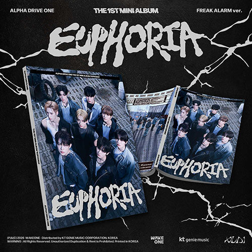 Album cover of 'Euphoria' with album art and text on a dark background