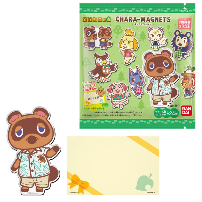 Animal Crossing Character Magnets blind pack -- 5mm acrylic magnet 24 types Tom Nook Isabelle K.K. Slider with game memo card, official Bandai Candy kawaii collectible gift