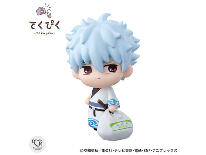 Gintama Sakata Gintoki tekupiku figure — approx. 105mm chibi Gintoki with oversized backpack, self-standing, official Bandai Spirits collectible gift