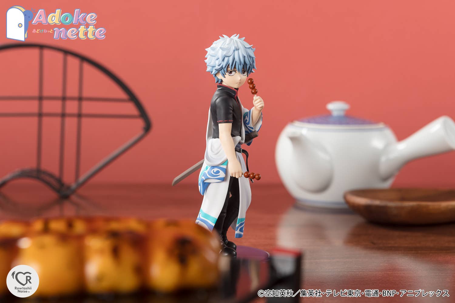 Gintama Sakata Gintoki Adokenette figure — approx. 140mm innocent youthful pose with base, official Bandai Spirits collectible gift