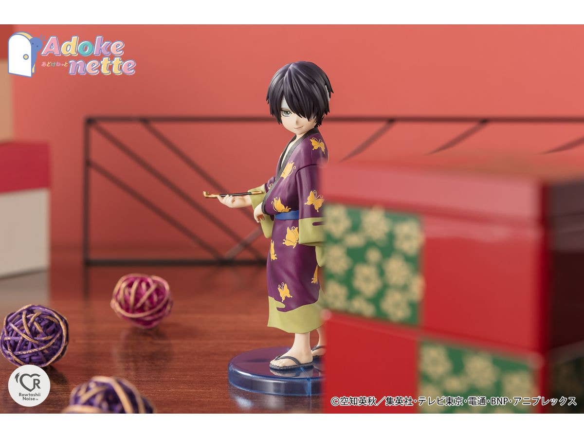 Gintama Shinsuke Takasugi Adokenette figure approx. 135mm innocent shy pose with base, official Bandai Spirits collectible gift