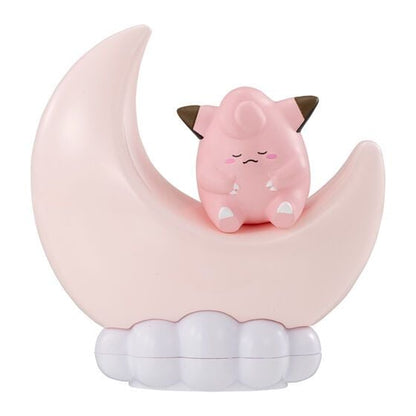 Pokemon Big Moon Light Mascot gashapon blind capsule -- 7.5cm moon-shaped night light with Pikachu Clefairy Umbreon Ditto sleeping, official Bandai Premium Gashapon kawaii collectible