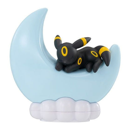 Pokemon Big Moon Light Mascot gashapon blind capsule -- 7.5cm moon-shaped night light with Pikachu Clefairy Umbreon Ditto sleeping, official Bandai Premium Gashapon kawaii collectible