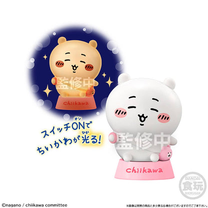 Chiikawa Charite LED lights featuring Chiikawa on a pink base with soft warm lighting.