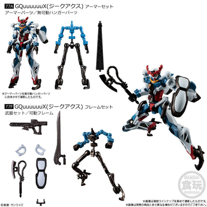 Gundam G Frame FA Vol.8 blind box — Strike Freedom, GQuuuuuuX and Black Tri-Stars Zaku II articulated figures, approx. 110mm, official Bandai Candy