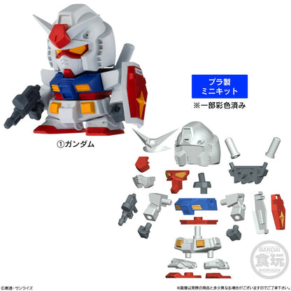 Mobile Suit Gundam V Operation Biscuit blind pack -- approx. 2.6cm SD mini assembly model kit with butter biscuit, 5 types Gundam Guncannon Guntank G Fighter Core Fighter, official Bandai Candy
