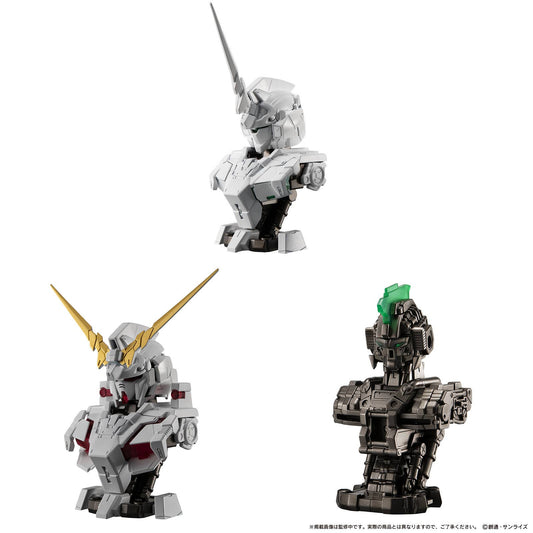 Gundam MS Mechanical Bust DX Unicorn Gundam blind box — 12.5cm LED light-up bust figure, official Bandai Gashapon