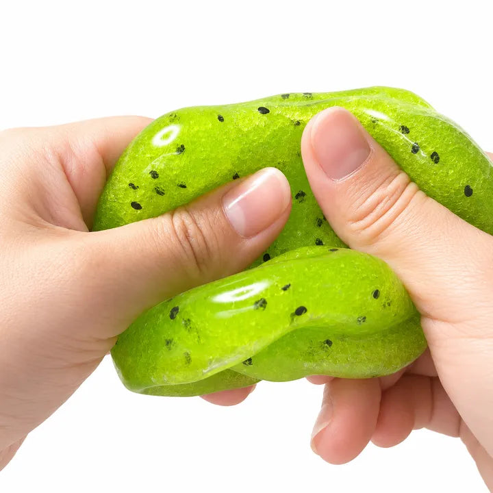 Kiwi Sherbet Slime -- satisfying soft sherbet textured kiwi slime stress relief sensory toy kawaii food design