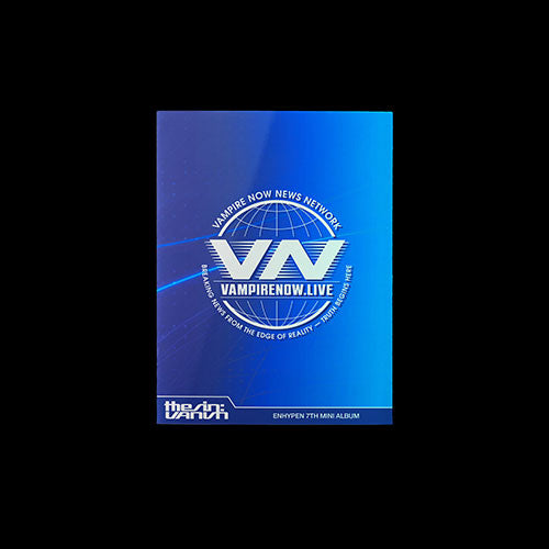 ENHYPEN 7th Mini Album THE SIN VANISH Weverse Albums Version packaging showing a dark, cinematic concept with QR card and photocard inclusions.