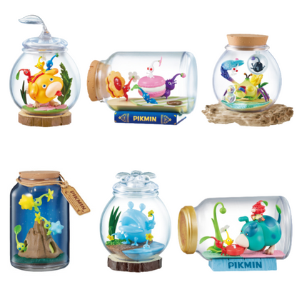 Re-Ment Pikmin Terrarium Collection 2 blind box figure — miniature terrarium diorama with Pikmin characters including Oatchi and Glow Pikmin