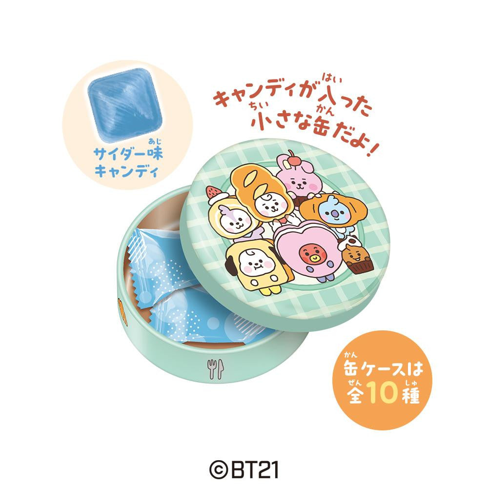 BT21 Petit Can collectible candy tin by Heart x Bandai Namco — LINE FRIENDS characters in bakery theme, soda candy included, 10 designs total, official licensed product