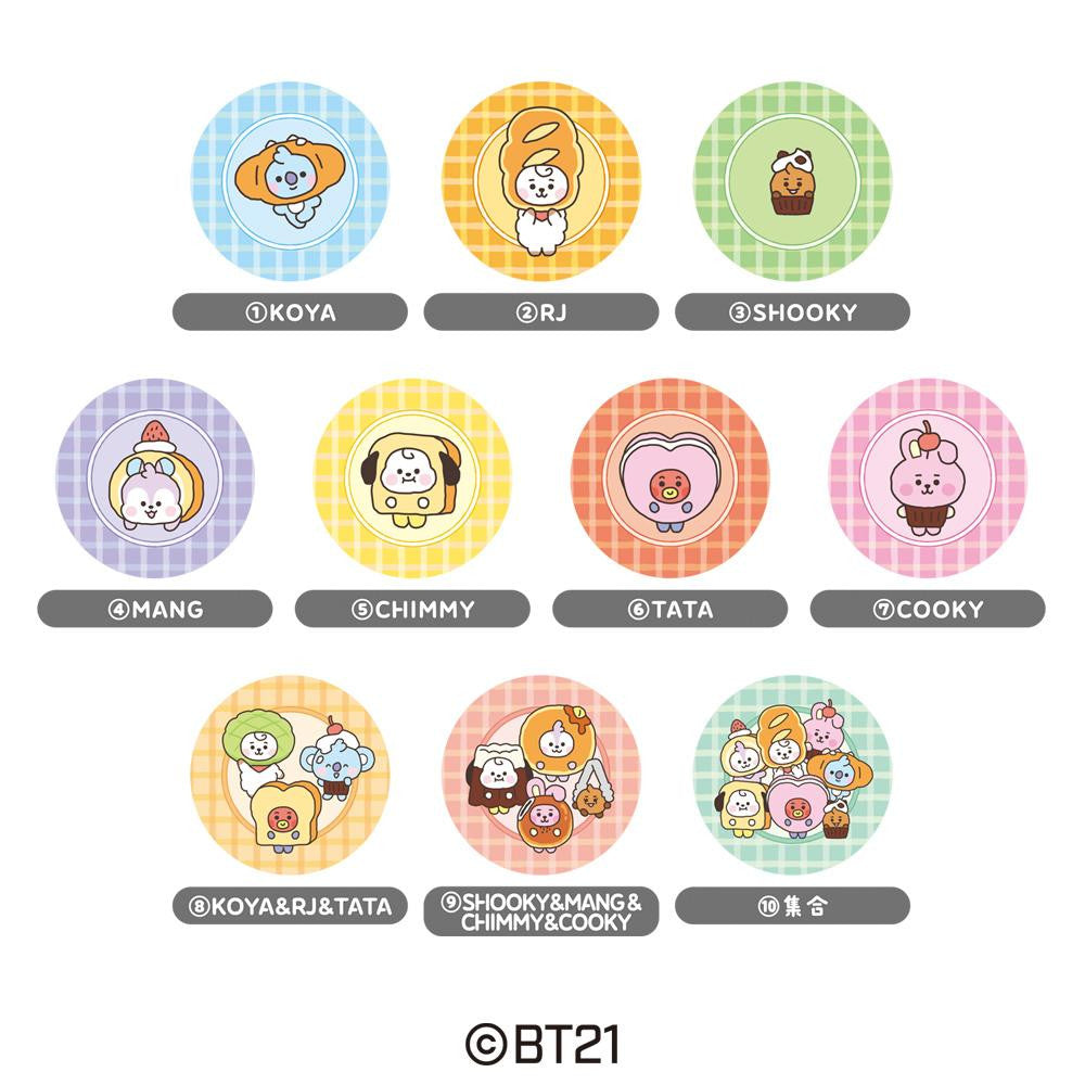 BT21 Petit Can collectible candy tin by Heart x Bandai Namco — LINE FRIENDS characters in bakery theme, soda candy included, 10 designs total, official licensed product