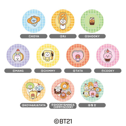 BT21 Petit Can collectible candy tin by Heart x Bandai Namco — LINE FRIENDS characters in bakery theme, soda candy included, 10 designs total, official licensed product