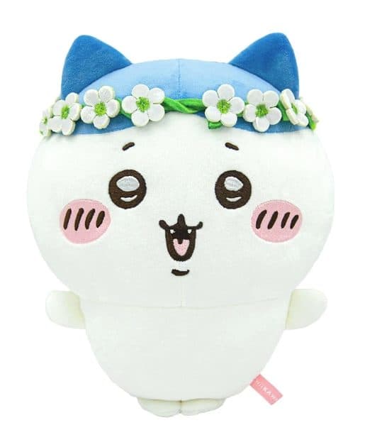 Chiikawa Hachiware Floral Wreath Series -- Hachiware character with floral wreath accessories kawaii collectible gift