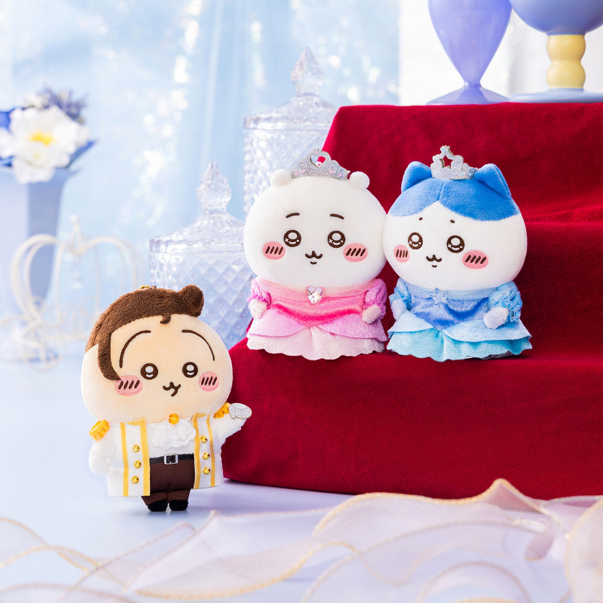 Chiikawa Pu-Wappa Princess Mascot Chiikawa H120xW85xD55mm plush ball chain princess costume, official Gray Parker Service kawaii collectible gift