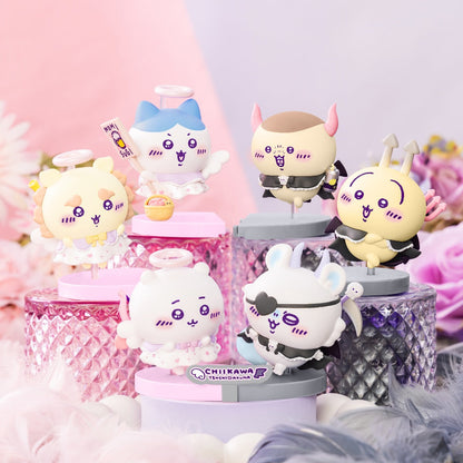 Chiikawa GPSBOX Angel & Devil Figure blind box -- 6 types angel and devil Chiikawa characters with interlocking bases, official collectible gift