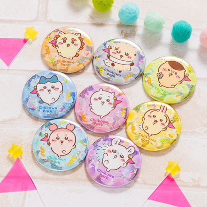 Chiikawa Park trading hologram can badge all 8 flag designs
