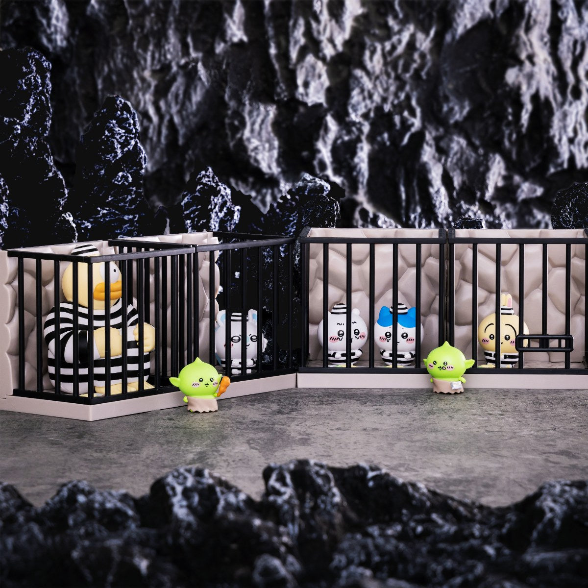 Chiikawa Goblin Prison arc figure with cage diorama PVC
