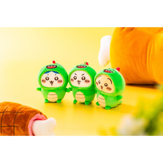 Chiikawa Wearing Kyoryu-kun Costume Mascot Chiikawa H100xW90xD90mm polyester PU plush ball chain, official Gray Parker Service Nagano Characters kawaii collectible gift