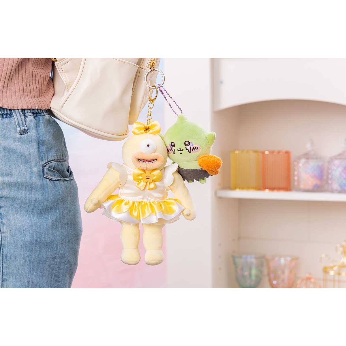 Magical Chiikawa Goblin plush doll with iron ball chain
