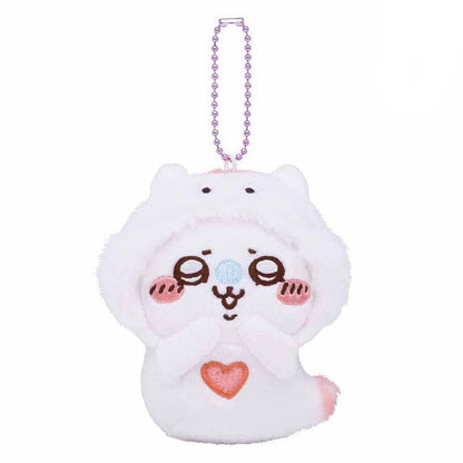 Momonga Clione plush mascot shown alongside other Chiikawa Aquarium characters like Hachiware and Usagi.