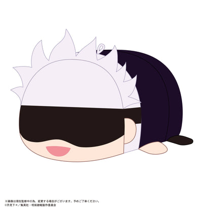 Jujutsu Kaisen Potekoro Mascot 2 plush set — 6 chibi round mascots featuring Itadori, Fushiguro, Kugisaki, Nanami, Gojo with blindfold, and Geto stacked together