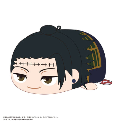 Jujutsu Kaisen Potekoro Mascot 2 plush set — 6 chibi round mascots featuring Itadori, Fushiguro, Kugisaki, Nanami, Gojo with blindfold, and Geto stacked together