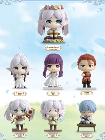 Frieren Beyond Journey End Travel Diary figure blind box -- approx. 73-87mm chibi Frieren Fern Stark Himmel plus secret flower crown Frieren, official EAKI anime collectible gift