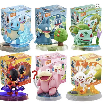 Pokemon Blokees Classic Version-S Vol.2 Opening New Encounters — Bulbasaur Squirtle Slowpoke Munchlax Scorbunny Charcadet 9cm poseable ABS snap-fit model kit, official Pokemon collectible gift