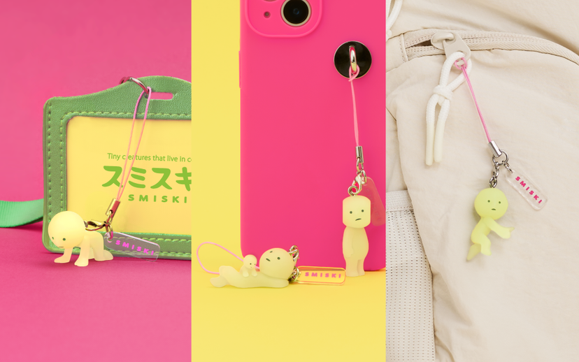 Smiski Strap Accessory Series 4 glow-in-the-dark blind capsule charm -- 6 types plus secret in Smiski face-shaped glowing capsule, official Dreams Japan collectible