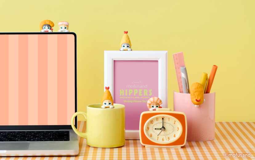 Mofusand HIPPERS Shrimp Meow Series Vol.2 blind box -- self-adhesive mini figures of cats in shrimp costumes, 6 types plus secret, official Dreams Japan kawaii collectible