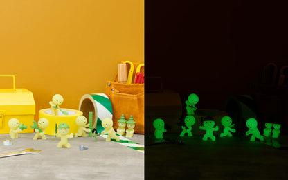 Smiski Construction Series glow-in-the-dark blind box -- 6 types plus secret Smiski in hard hat construction poses, official Dreams Japan kawaii collectible gift