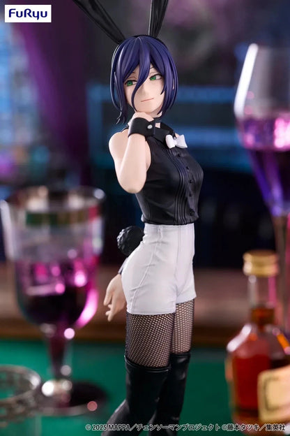 FuRyu BiCute Bunnies Reze figure from Chainsaw Man Reze Arc — 27cm bunny girl with black sleeveless top, white shorts, real fishnet stockings and tall boots