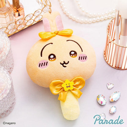 Chiikawa Super Magical plush mirror collectibles by Parade — 4 pastel designs featuring Chiikawa, Hachiware and Usagi with flower and ribbon decorations