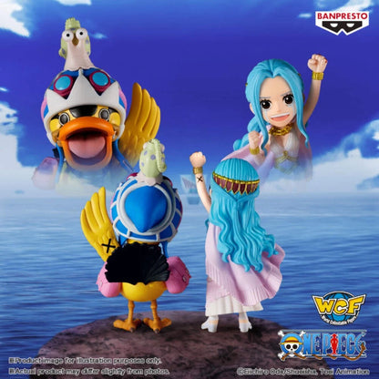 One Piece WCF Log Stories Nefertari Vivi and Karoo figure approx. 7cm Alabasta farewell scene, official Banpresto Bandai Spirits collectible gift